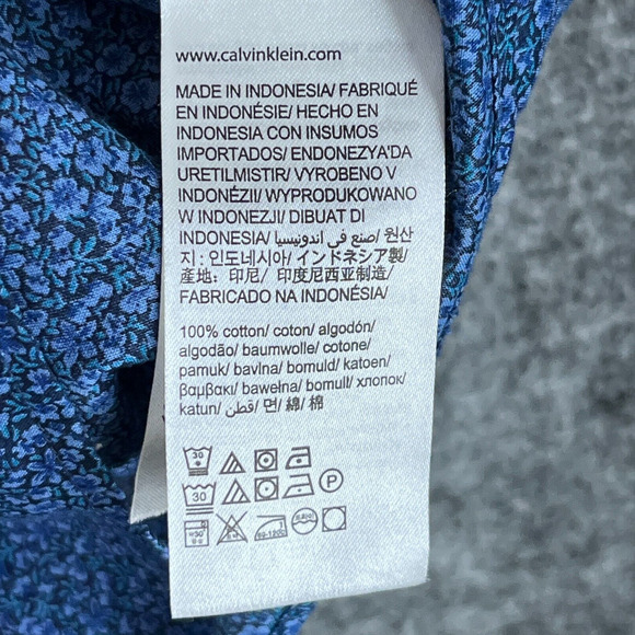 CALVIN KLEIN SHIRT MENS XL BLUE PARTY DANCE CLUB‎ BUTTON-FRONT LONG-SLEEVE - Picture 8 of 13